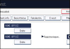 Illustrasjon av betjeningspanel