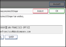Illustrasjon av betjeningspanel