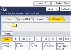 Illustrasjon av betjeningspanel