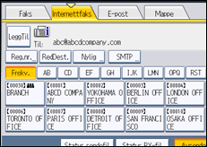 Illustrasjon av betjeningspanel