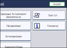 Illustrasjon av betjeningspanel