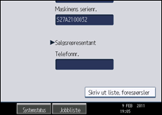 Illustrasjon av betjeningspanel