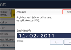 Illustrasjon av betjeningspanel