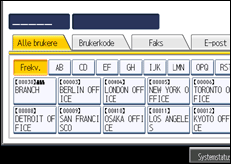 Illustrasjon av betjeningspanel