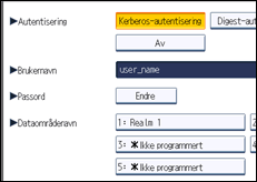 Illustrasjon av betjeningspanel