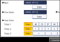 Illustrasjon av betjeningspanel