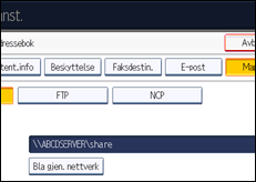 Illustrasjon av betjeningspanel