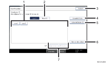 Skjermbildeillustrasjon av brukerpanelet med nummererte bildetekster