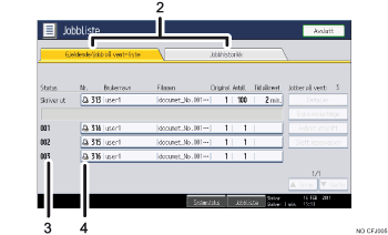 Skjermbildeillustrasjon av brukerpanelet med nummererte bildetekster