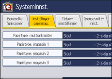 Illustrasjon av betjeningspanel