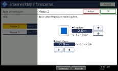 Illustrasjon av betjeningspanel