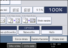 Ilustracja ekranu panela operacyjnego
