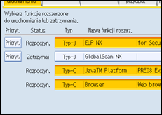 ilustracja ekranu panela operacyjnego