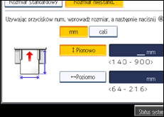 Ilustracja ekranu panela operacyjnego