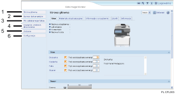 Ilustracja ekranu przeglądarki internetowej — ilustracja z numerowanymi odnośnikami