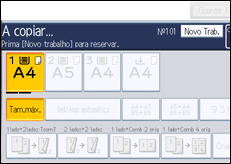 Ilustração do ecrã do painel de operação
