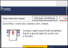Ilustração do ecrã do painel de operação