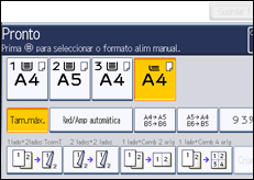 Ilustração do ecrã do painel de operação
