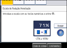 Ilustração do ecrã do painel de operação
