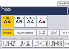 Ilustração do ecrã do painel de operação