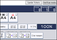 Ilustração do ecrã do painel de operação