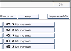 Ilustração do ecrã do painel de operação