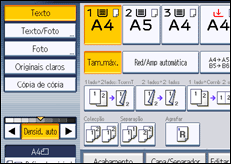 Ilustração do ecrã do painel de operação