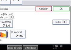 Ilustração do ecrã do painel de operação