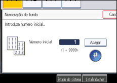 Ilustração do ecrã do painel de operação