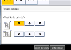 Ilustração do ecrã do painel de operação