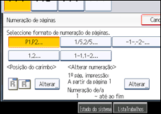 Ilustração do ecrã do painel de operação