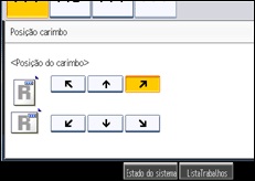 Ilustração do ecrã do painel de operação