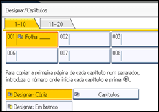 Ilustração do ecrã do painel de operação