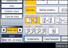 Ilustração do ecrã do painel de operação