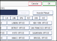 Ilustração do ecrã do painel de operação