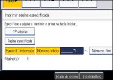 Ilustração do ecrã do painel de operação