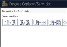 Ilustração do ecrã do painel de operação