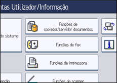 Ilustração do ecrã do painel de operação