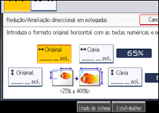 Ilustração do ecrã do painel de operação