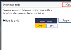 Ilustração do ecrã do painel de operação