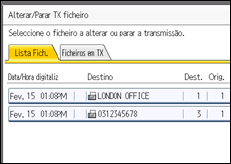 Ilustração do ecrã do painel de operação