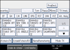 Ilustração do ecrã do painel de operação
