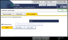 Ilustração do ecrã do painel de operação