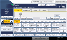 Ilustração do ecrã do painel de operação