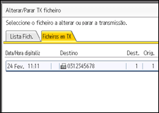 Ilustração do ecrã do painel de operação