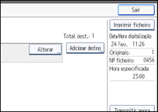 Ilustração do ecrã do painel de operação