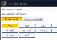 Ilustração do ecrã do painel de operação