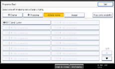 Ilustração do ecrã do painel de operação