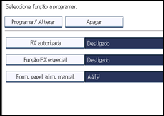 Ilustração do ecrã do painel de operação