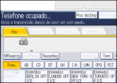 Ilustração do ecrã do painel de operação